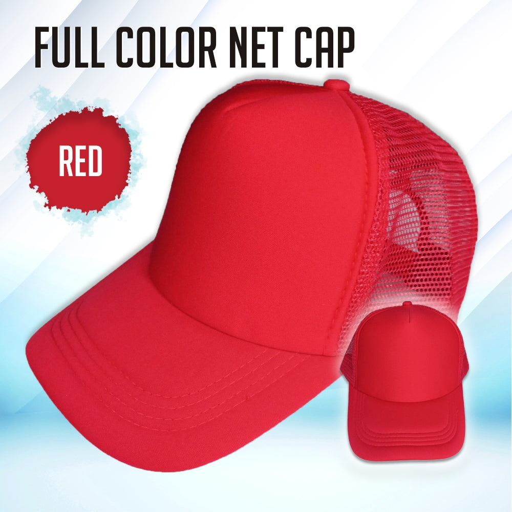 Full Color QUAFF Printable Mesh Cap for Men and Women Baseball Cap / Net Trucker Black Blue Red