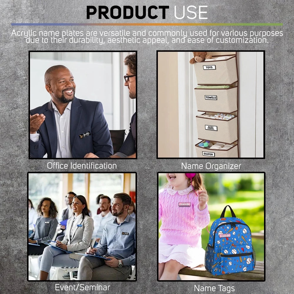 Insertable BLANK Acrylic NAMEPLATE (70×25mm）