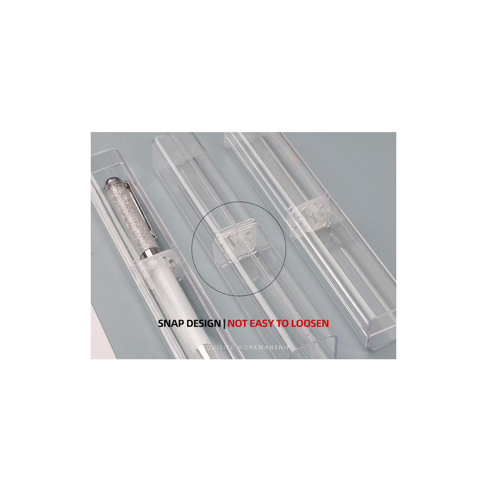 Transparent Single Ballpen Case Clear Acrylic Ballpoint Pen Case for Giveaways