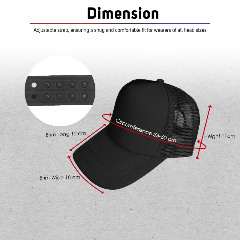 Full Color QUAFF Printable Mesh Cap for Men and Women Baseball Cap / Net Trucker Black Blue Red
