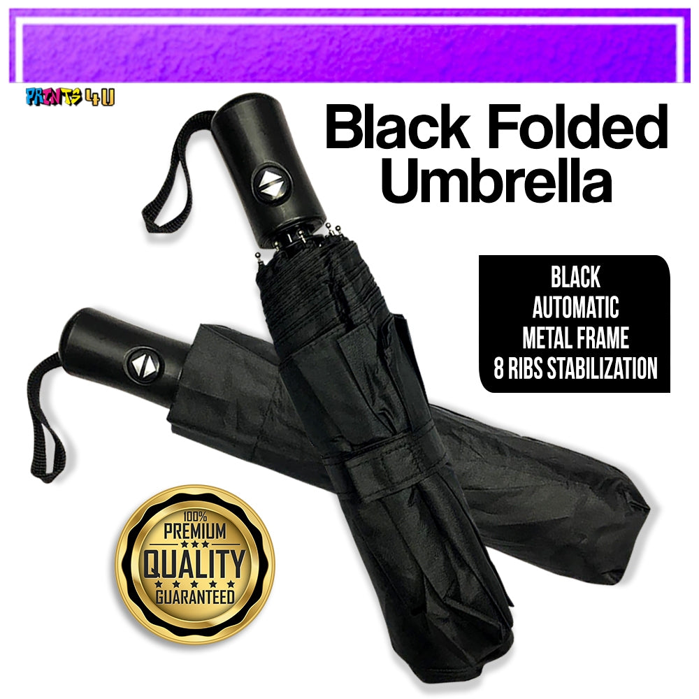Black Foldable Umbrella Printable 3 Fold 8 Ribs Printable Umbrella