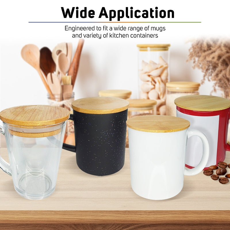 Eco-Friendly Leak-Proof Wood Coffee Mug Cover Lid for Ceramic Cup Bamboo Lid Cover