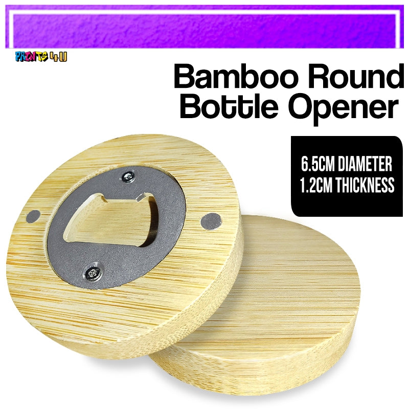 Round Bamboo Bottle opener with Magnet for DIY Souvenirs and Giveaways