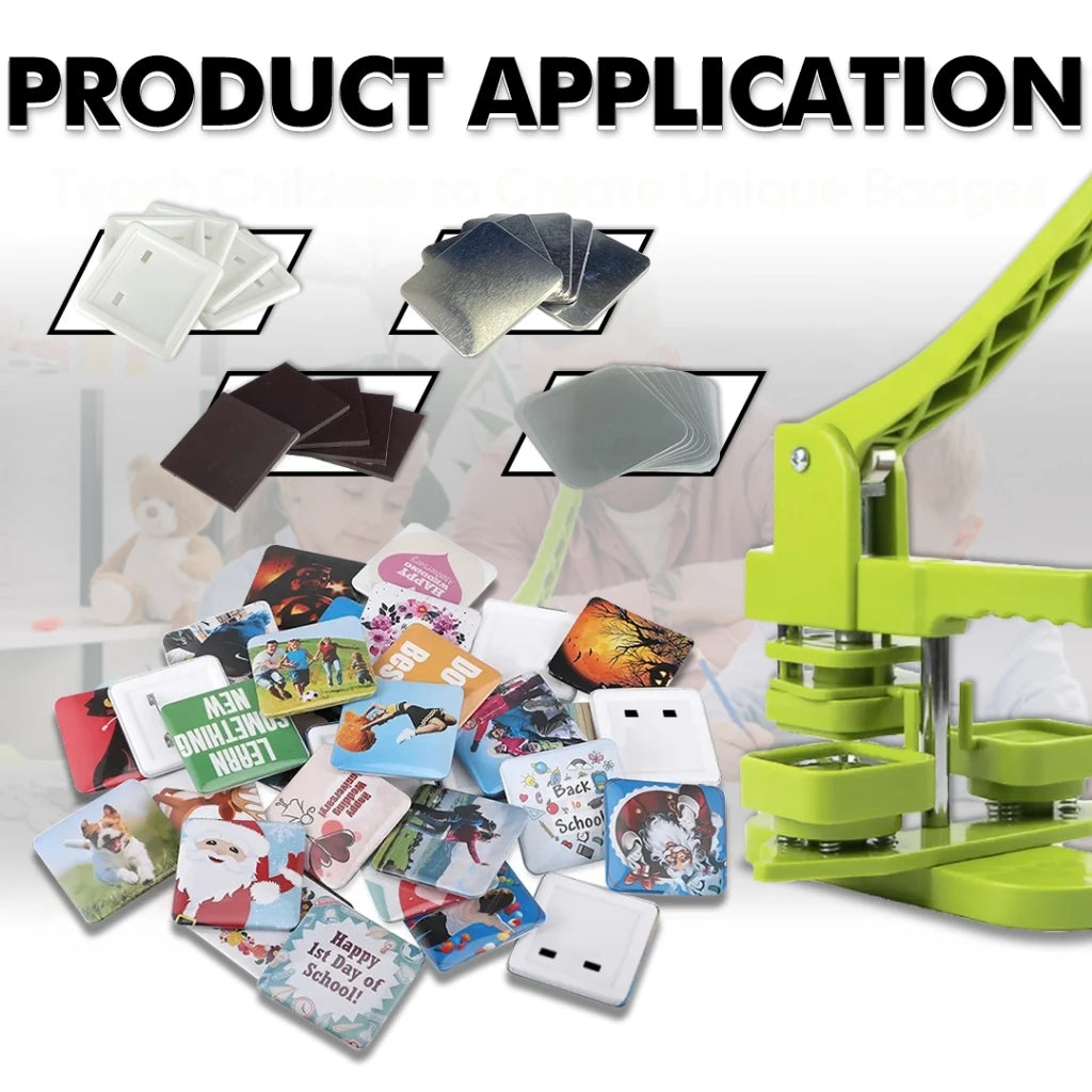 100pcs Square Button Fridge Magnet Set (2inch)