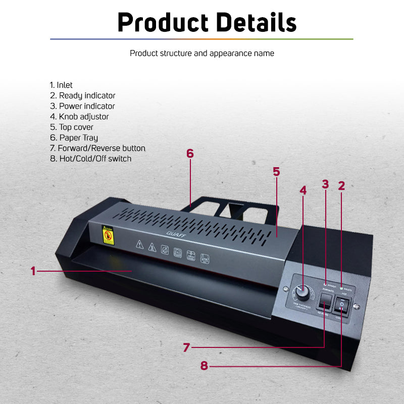 Quaff Laminating Machine A3 Metal Black