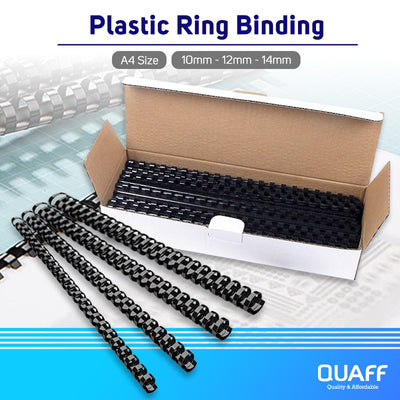 Plastic Ring Binding Black A4 Size Spring Binder 100pcs Per Pack 10 Mm