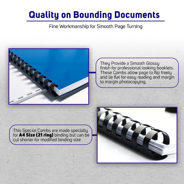 Spring Bound Folder Plastic Ring Binding Black A4 Size Spring Binder 100pcs Per Pack 10 Mm
