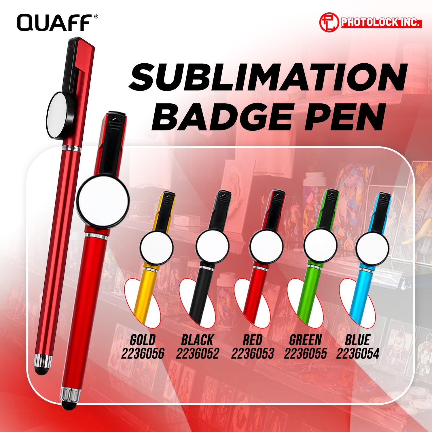 Sublimation Badge 3in1 Stylus Pen (black ink 1mm)